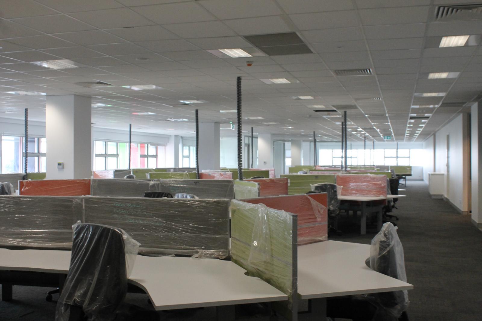 Workstations on one of the floors of the building
